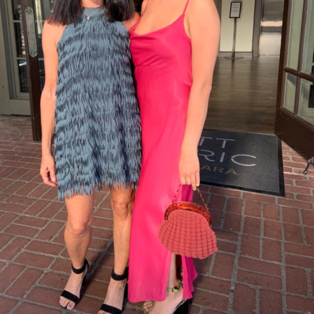 Anthropologie red/pink slip dress